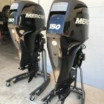 Pair 2013 Mercury 150hp Verado Supercharged 4 Stroke 25″ Outboard Motors
