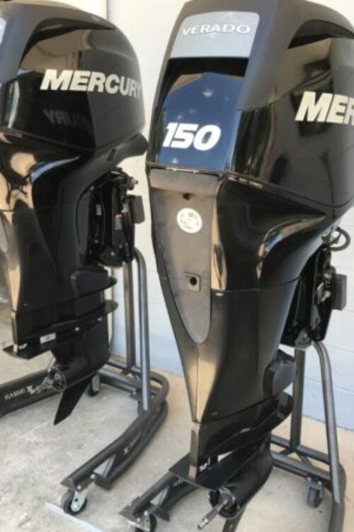 Pair 2013 Mercury 150hp Verado Supercharged 4 Stroke 25″ Outboard Motors